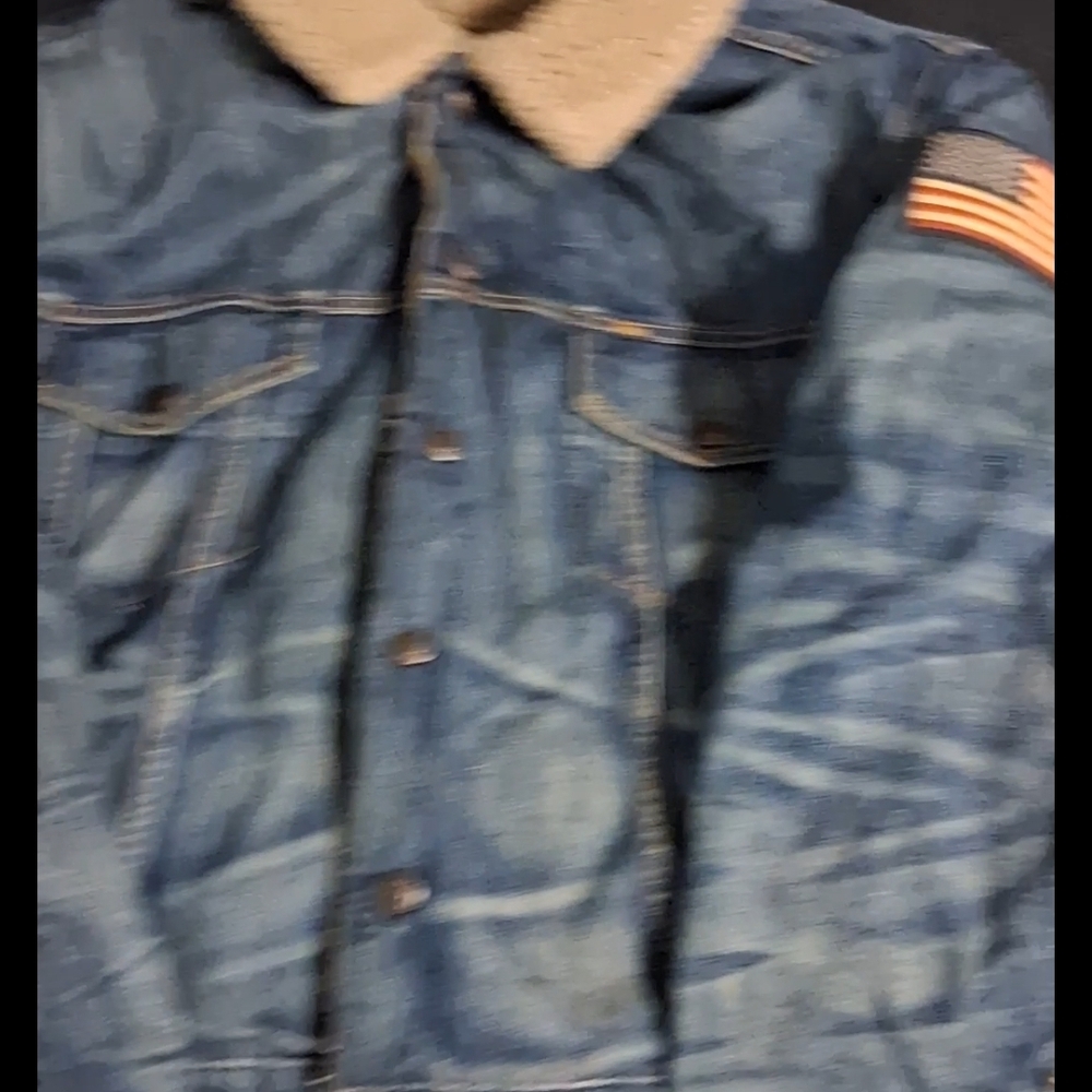 Polo Ralph Lauren Blue Denim Jacket with Shearling Collar